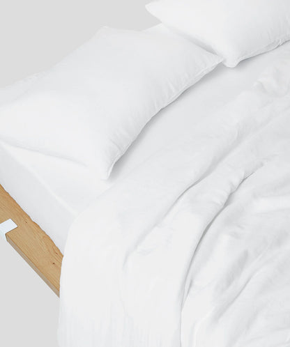 Linen Duvet + Sheet Set - Queen - White