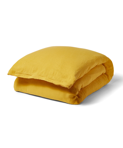 Linen Duvet Cover - Full/Queen - Mustard