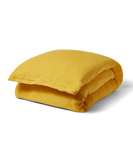Linen Duvet Cover - Full/Queen - Mustard