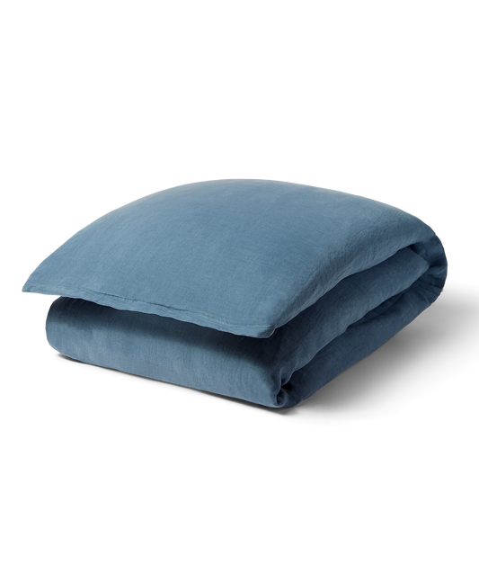 Linen Duvet Cover - Full/Queen - Blue