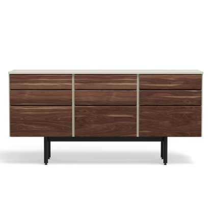 Three Unit Dresser - Three 3 Mixed Drawer Unit Beige/Walnut