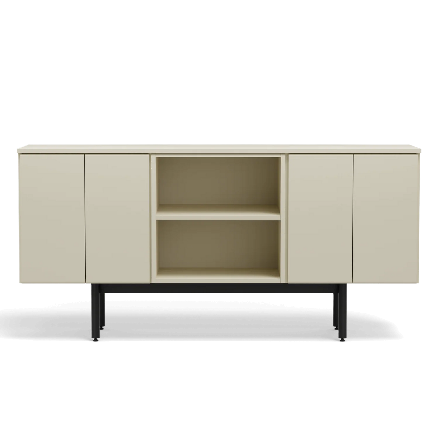 Three Unit Dresser - Two 2 Door Unit Beige/Beige, One Open Shelf Unit Beige