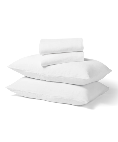 Linen Duvet + Sheet Set - King - White