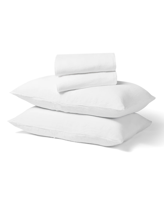 Linen Duvet + Sheet Set - Queen - White